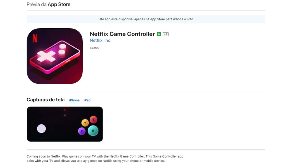 App que transforma seu smartphone em controle - Reprodução/App Store