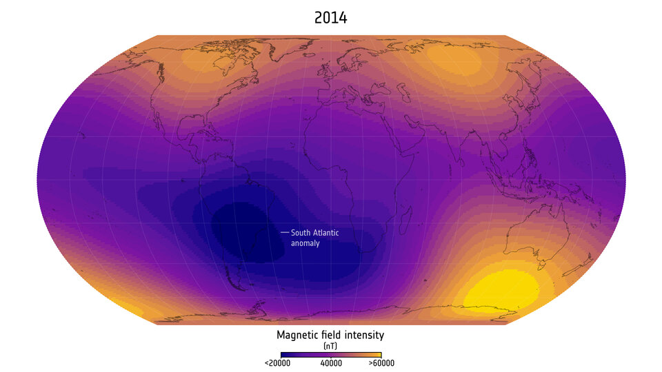 Anomalia do Atlântico Sul 2014 - Reprodução/ESA
