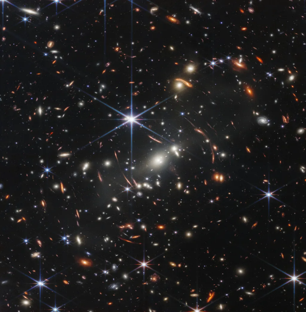 Imagem de espaço profundo registrada pelo James Webb mostra, dentre todas, a galáxia The Sparkler - Reprodução/ESA/CSA/STScI