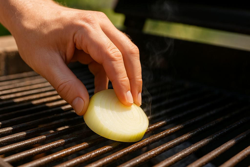 Cebola também pode ser utilizada para limpeza da grelha