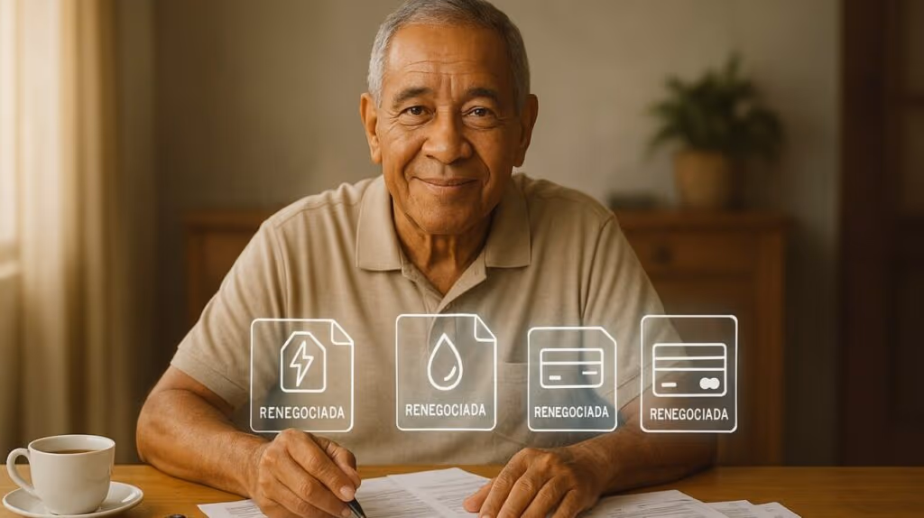 Tem 60 anos e as contas não param de chegar? Lei permite renegociar mantendo água, luz e alimentação