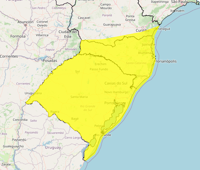 Alerta Inmet para forte tempestade nos dias 28 e 29, veja onde