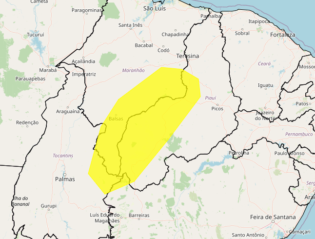 Alerta Inmet para risco de fortes chuvas no dias 05 e 06