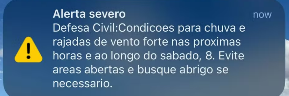 Defesa Civil de SP emite alerta para passagem de ciclone extratropical