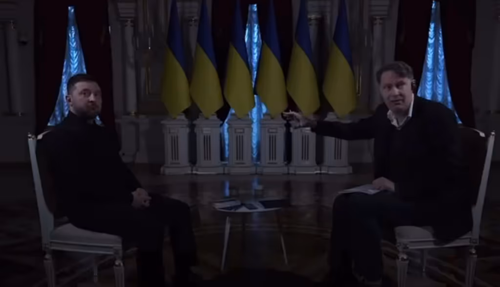 Entrevista com Zelensky é interrompida por apagão: “É o nosso dia a dia”