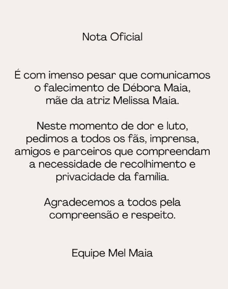 Mãe da atriz Mel Maia é encontrada morta em casa