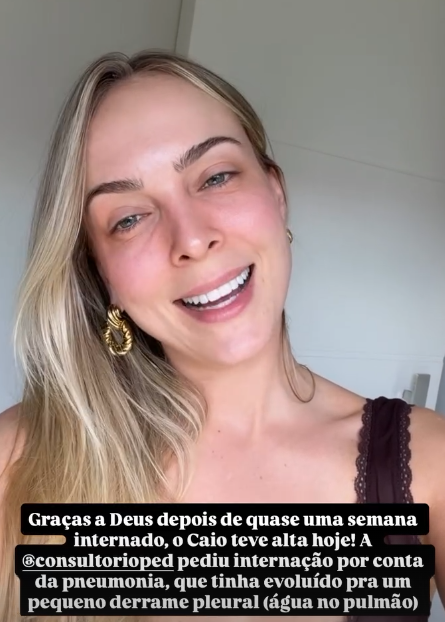 Tata Estaniecki revela a luta do filho contra pneumonia