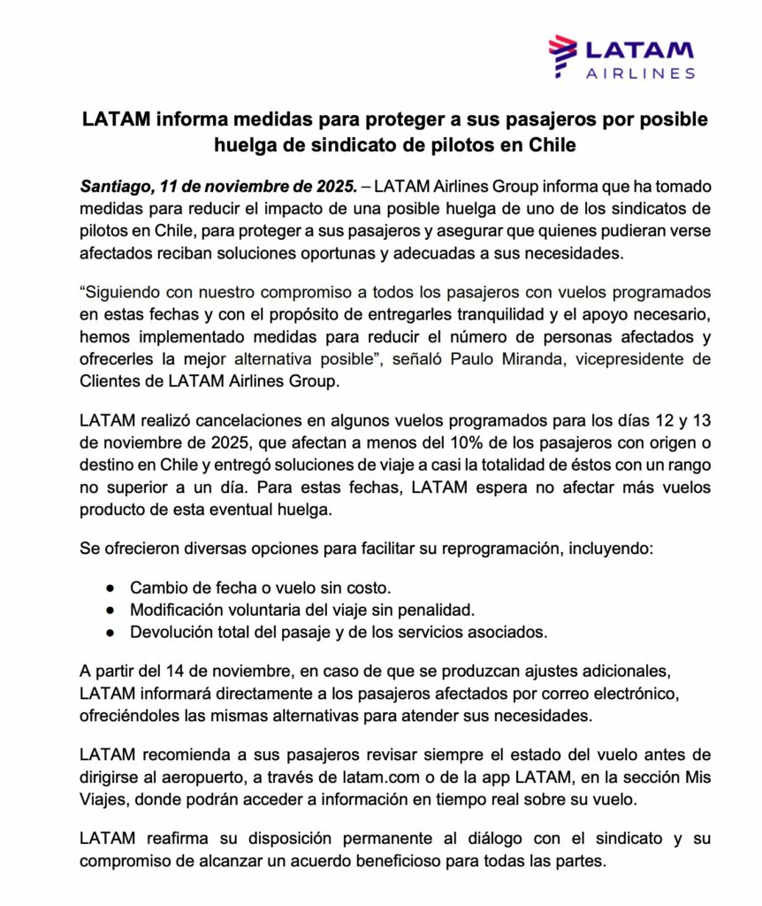 Greve na Latam cancela mais de 170 voos