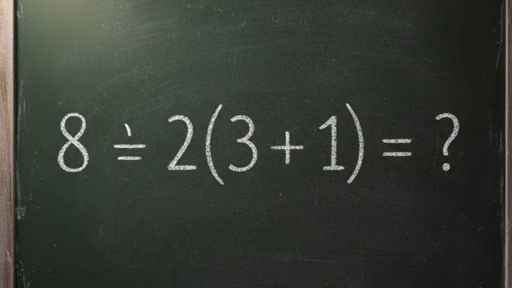 Quanto é 8 ÷ 2(3 + 1)? A equação simples confundiu milhões