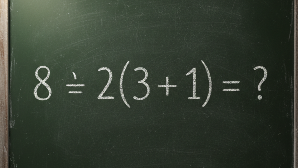 Quanto é 8 ÷ 2(3 + 1)? A equação simples confundiu milhões