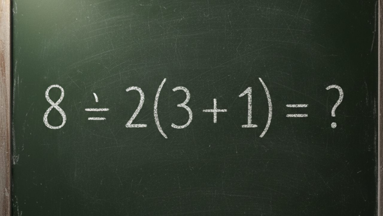 Quanto é 8 ÷ 2(3 + 1)? A equação simples confundiu milhões