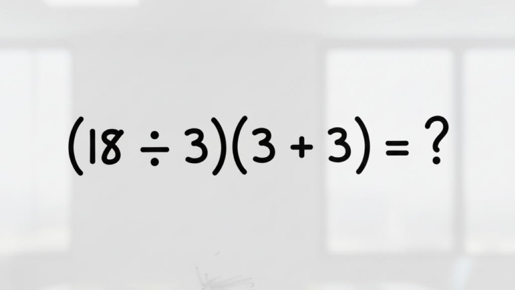 Quanto é (18 ÷ 3)(3 + 3)? A conta que desafio até mesmo os mais experientes
