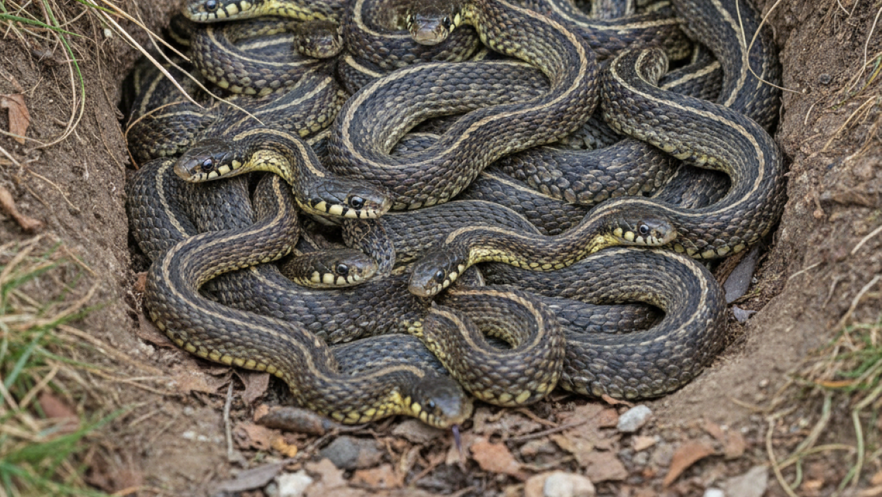 Cobras são flagradas emergindo de buraco e assustam a internet