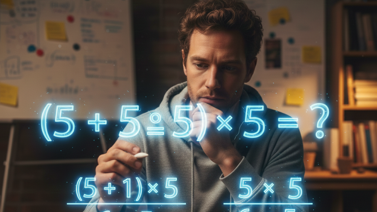 Quanto é (5 + 5 ÷ 5) × 5? A conta simples que milhares erram e nem percebem