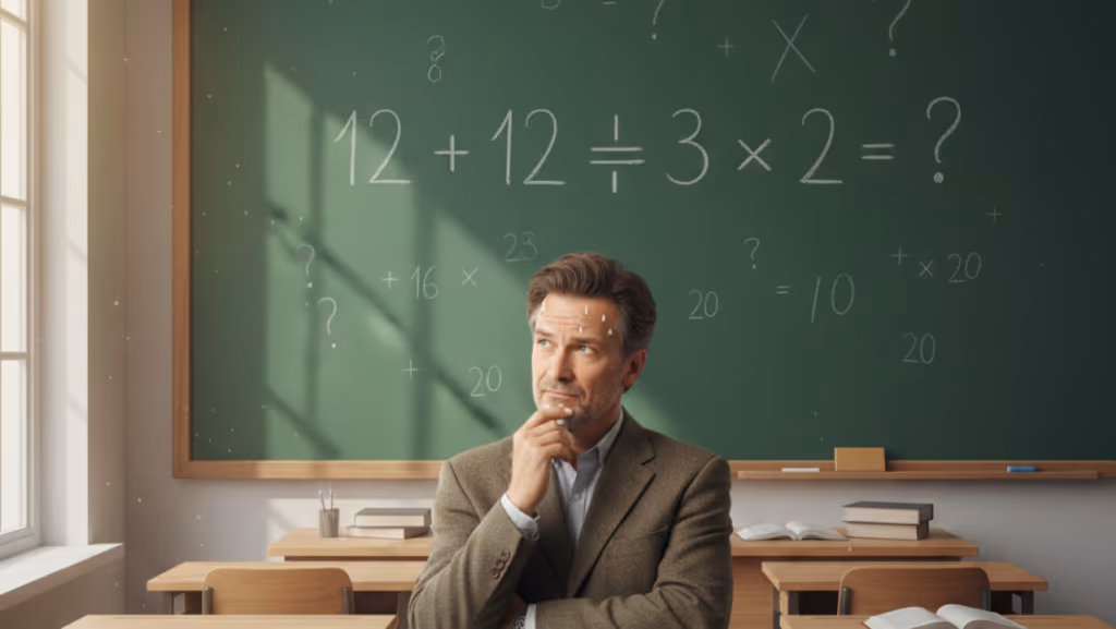 Quanto é 12 + 12 ÷ 3 × 2? A conta que esconde uma pegadinha traiçoeira