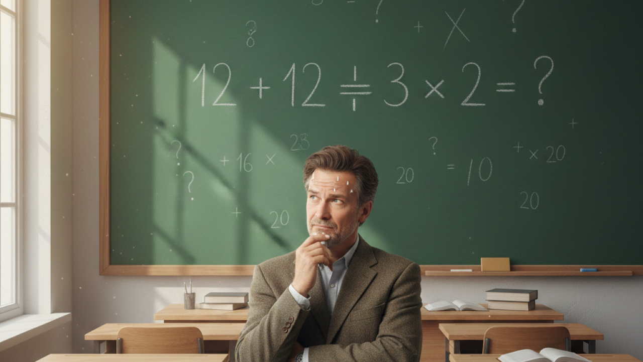 Quanto é 12 + 12 ÷ 3 × 2? A conta que esconde uma pegadinha traiçoeira