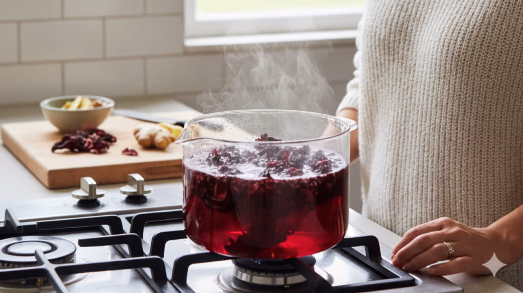 Ferver folhas de hibisco em casa: A bebida vermelha que vai te ajudar a viver melhor