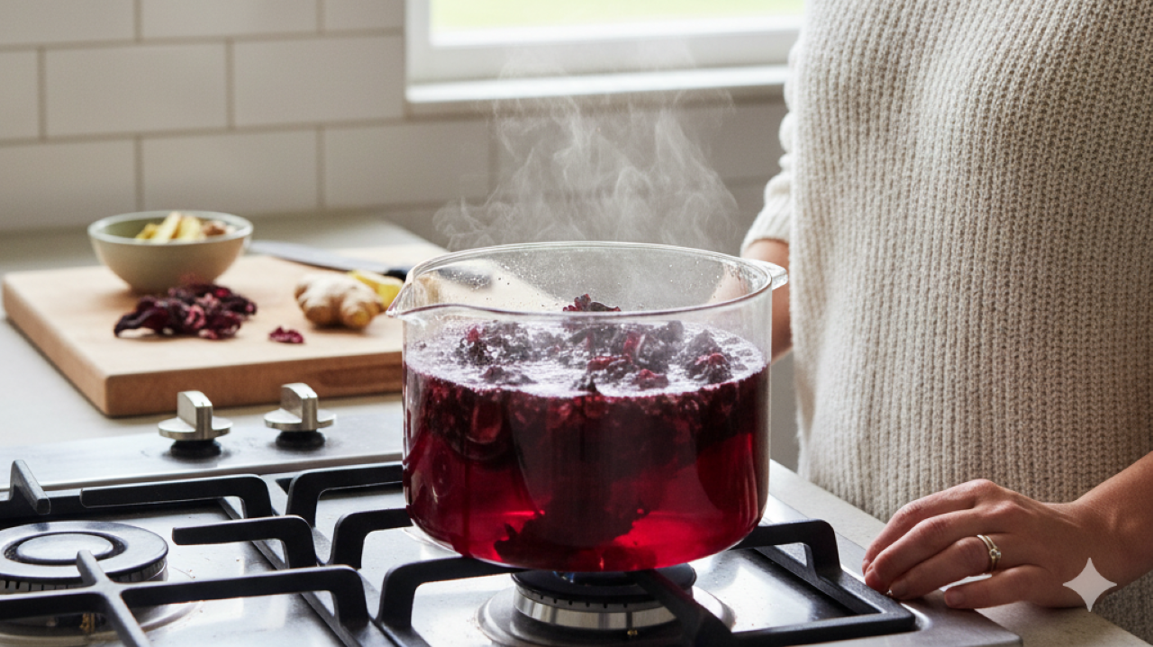 Ferver folhas de hibisco em casa: A bebida vermelha que vai te ajudar a viver melhor