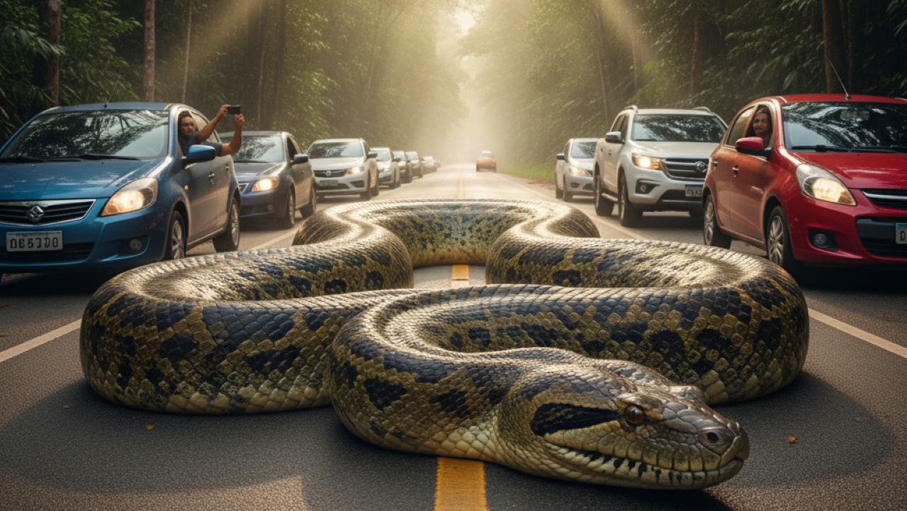 Sucuri de 5 metros para o trânsito em SP e mobiliza bombeiros