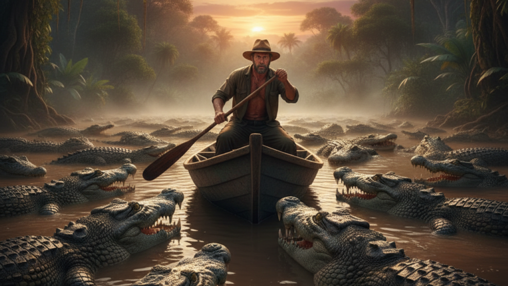 Ele entrou no rio cheio de crocodilos e o que aconteceu vai te arrepiar