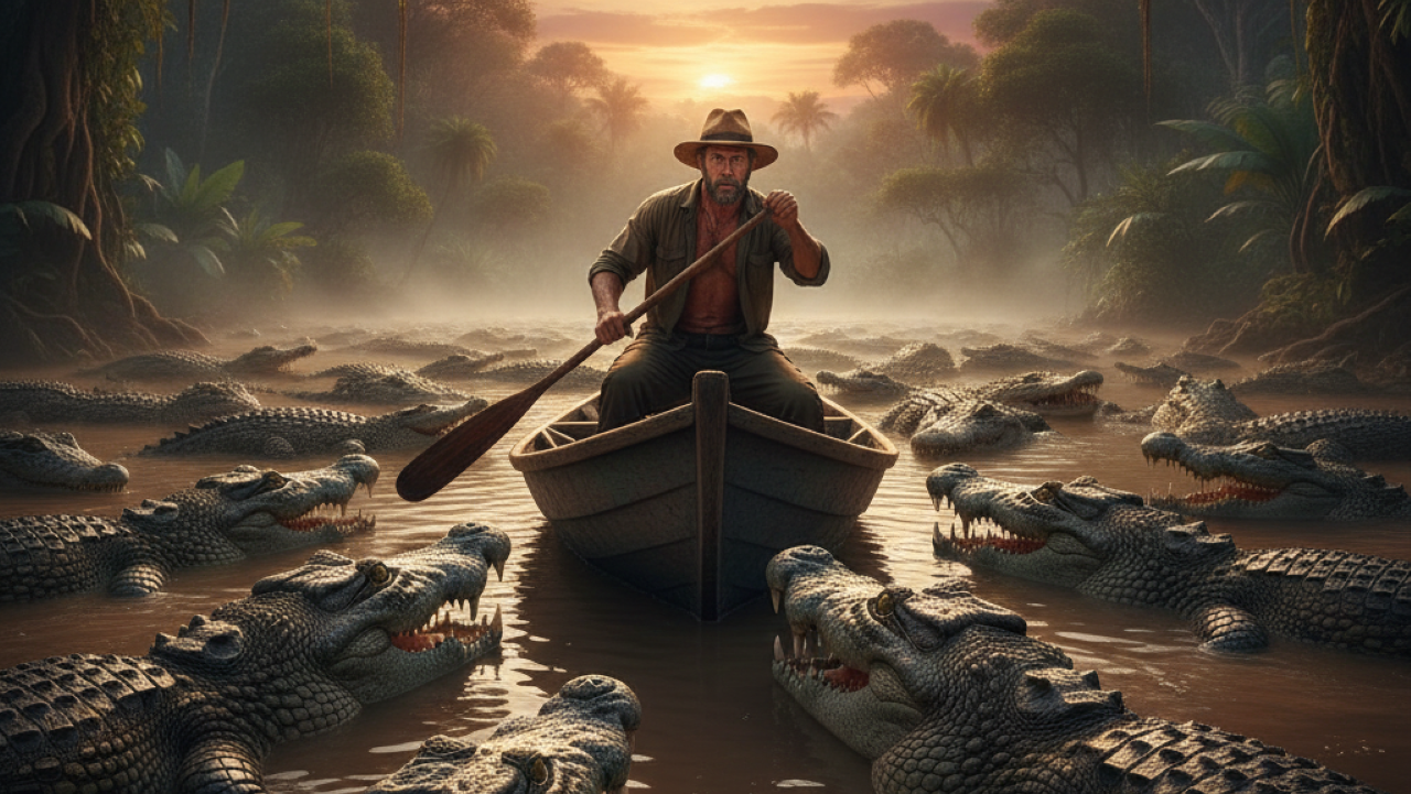 Ele entrou no rio cheio de crocodilos e o que aconteceu vai te arrepiar