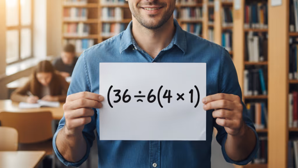 Quanto é (36 ÷ 6)(4 × 1)? A maioria erra por falta de atenção
