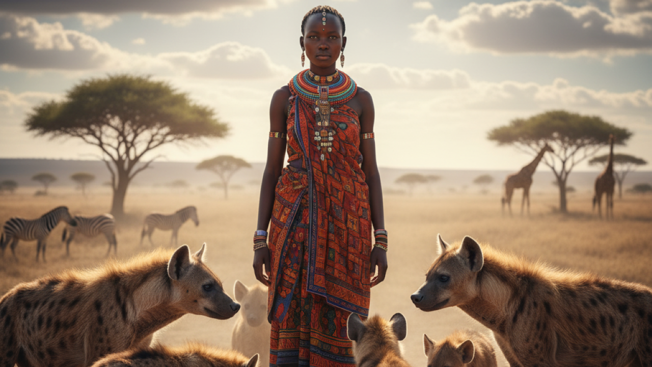 Mulher encara matilha de hienas sozinha e não recua nem um passo