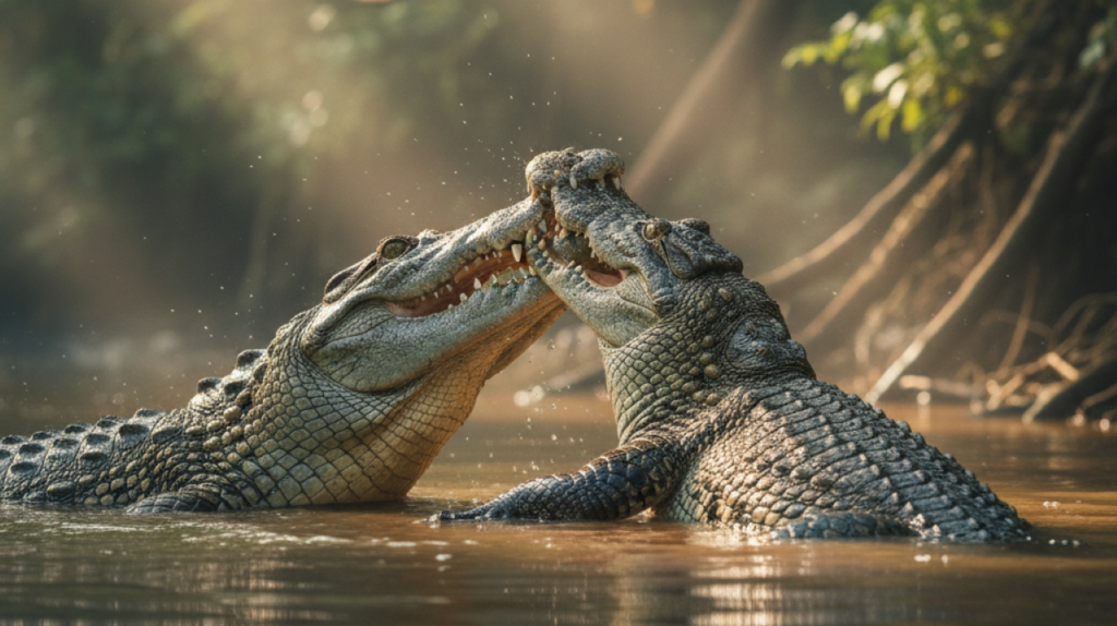 Crocodilo arranca braço de outro em zoológico e vídeo choca o mundo
