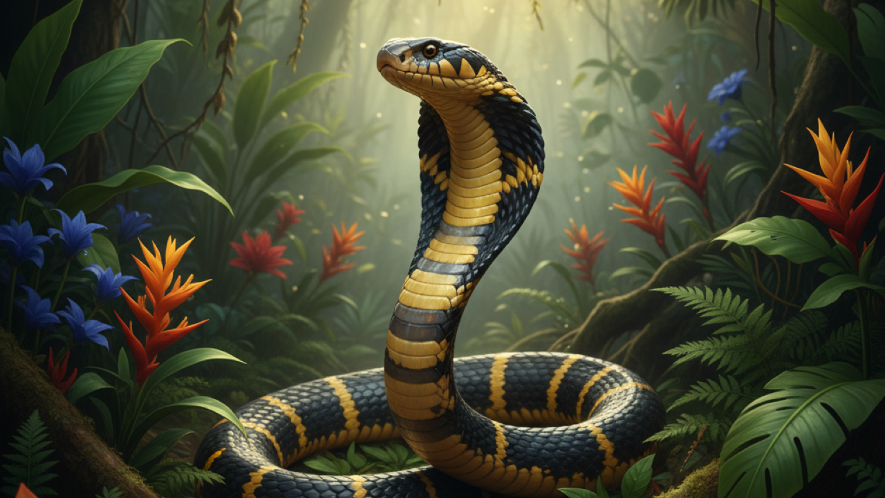Cobra gigante com mais de 5 metros é considerada a maior cobra venenosa do mundo