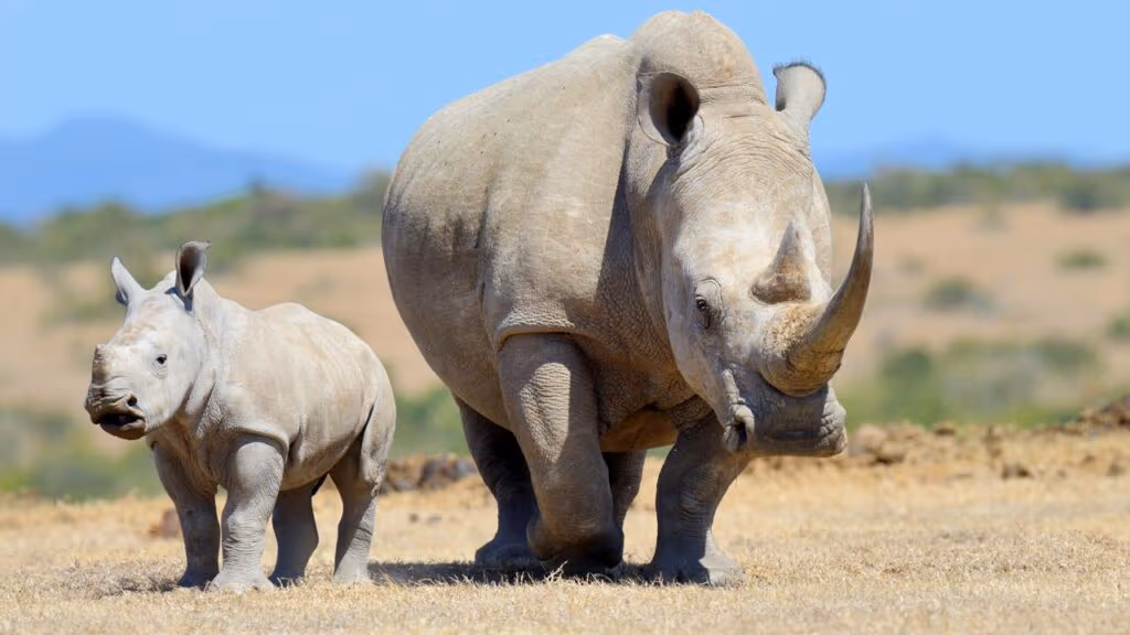 Nascimento de raro filhote de Rinoceronte-branco aumenta esperança de conservação: Espécie está ameaçada de extinção
