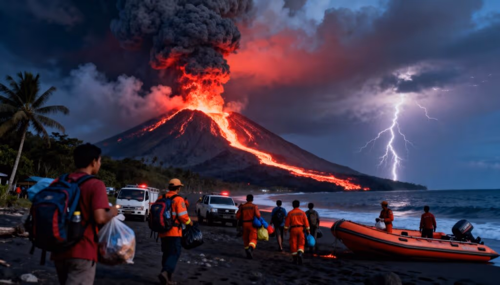 Vulcão entra em erupção na Indonésia e milhares são evacuados às pressas, vídeos