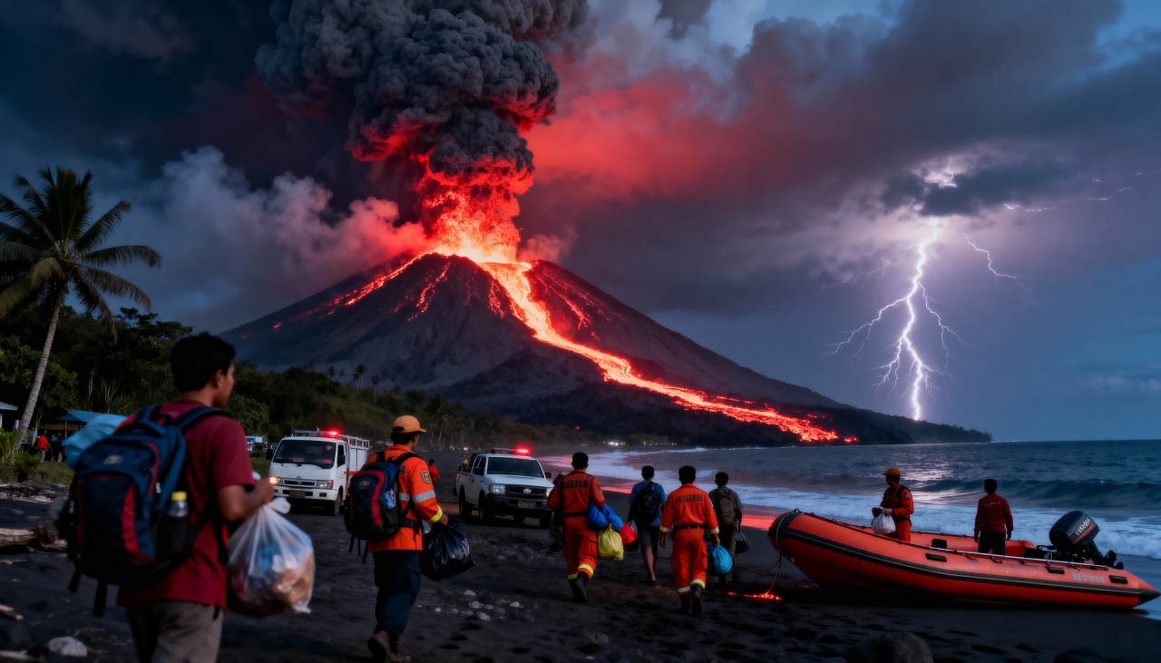 Vulcão entra em erupção na Indonésia e milhares são evacuados às pressas, vídeos