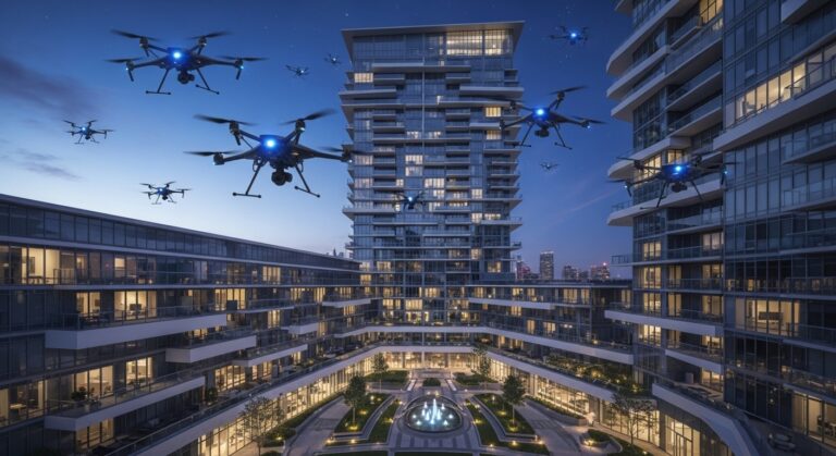 Drones de vigilância em condomínios