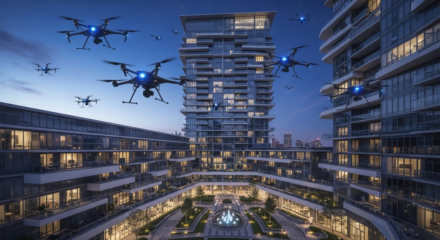 Drones de vigilância em condomínios