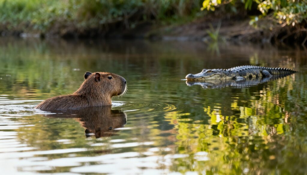 Por que os jacarés não comem capivaras?