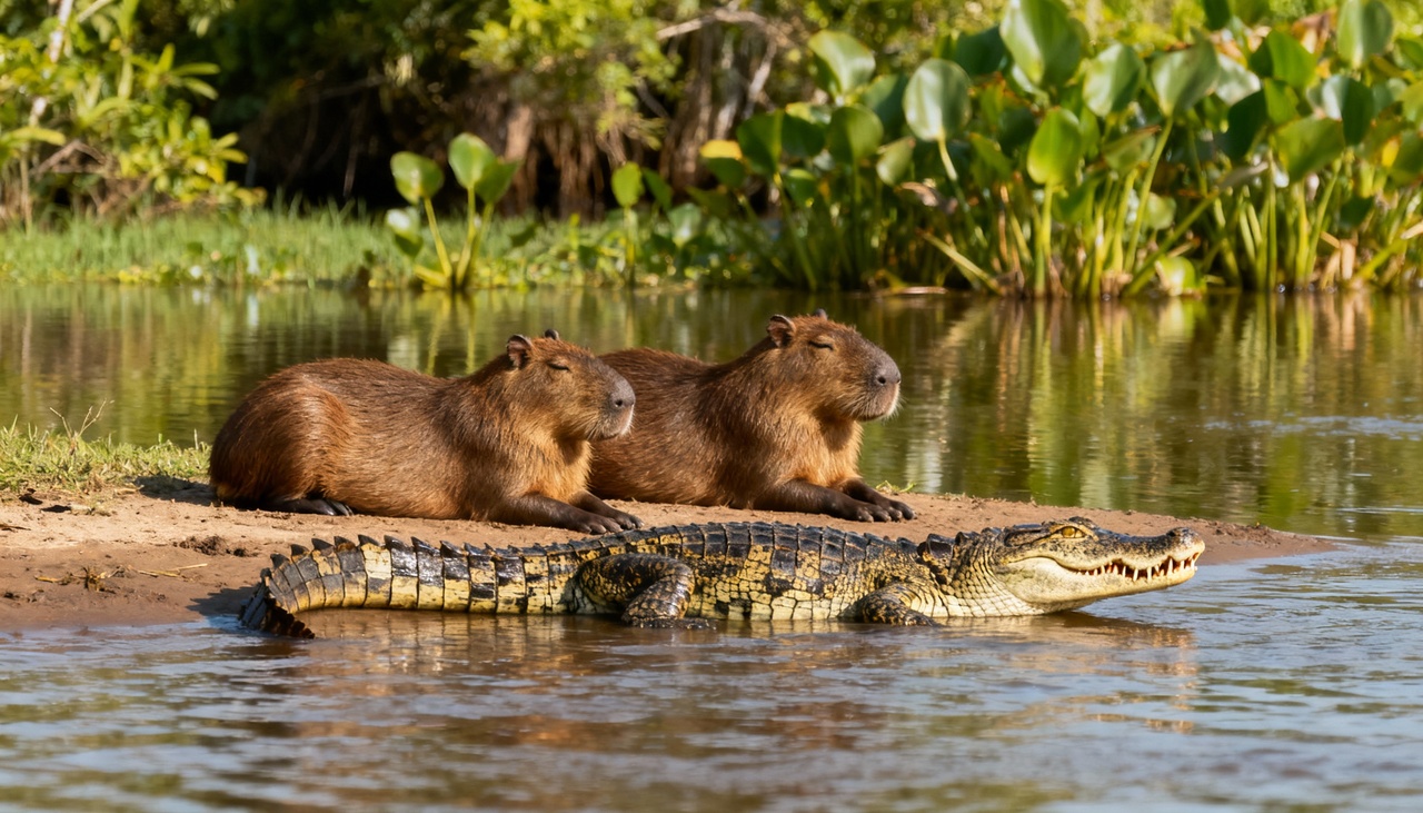 Por que os jacarés não comem capivaras?