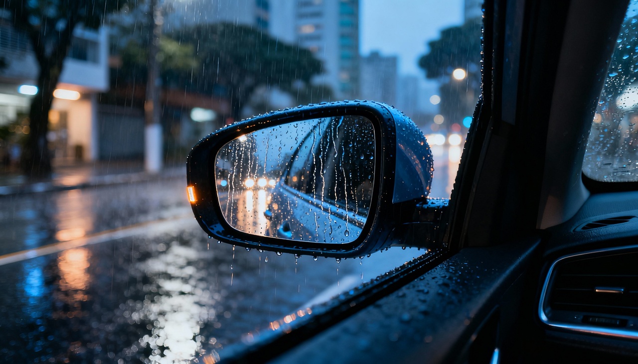 Este é o botão que limpa a chuva dos espelhos retrovisores do carro