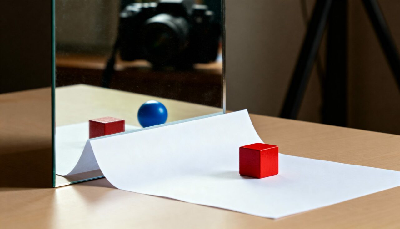 Como um espelho pode ver um objeto que está escondido por um pedaço de papel?