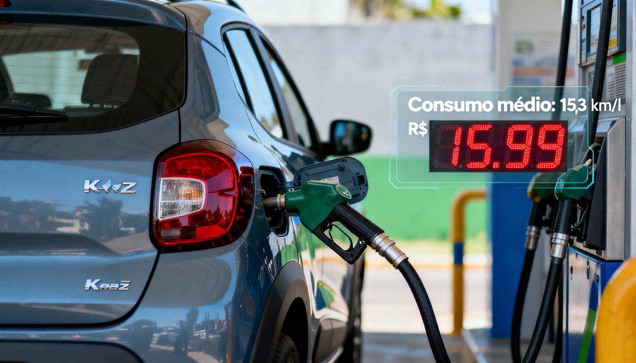 Quanto custa de gasolina ter um Kwid em 2025?