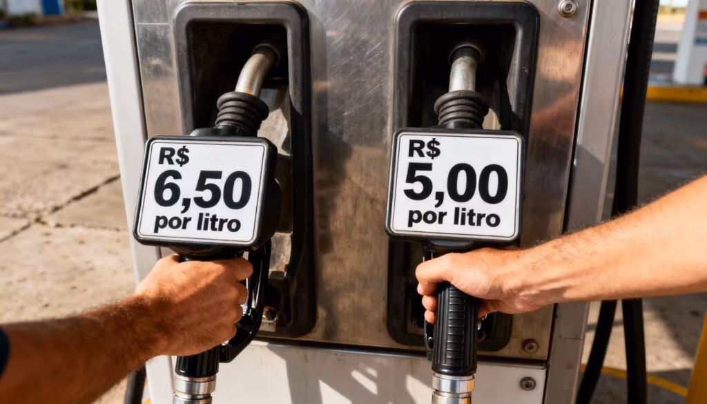 Quanto você teria economizado com gasolina se ela tivesse ficado 5 reais o ano todo