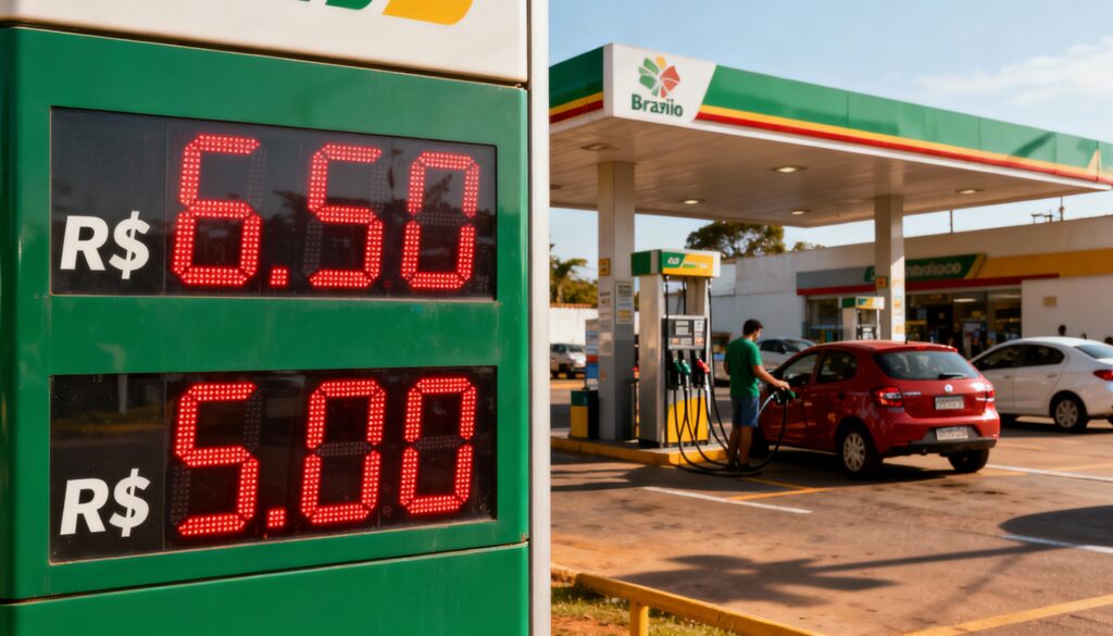 Quanto você teria economizado com gasolina se ela tivesse ficado 5 reais o ano todo