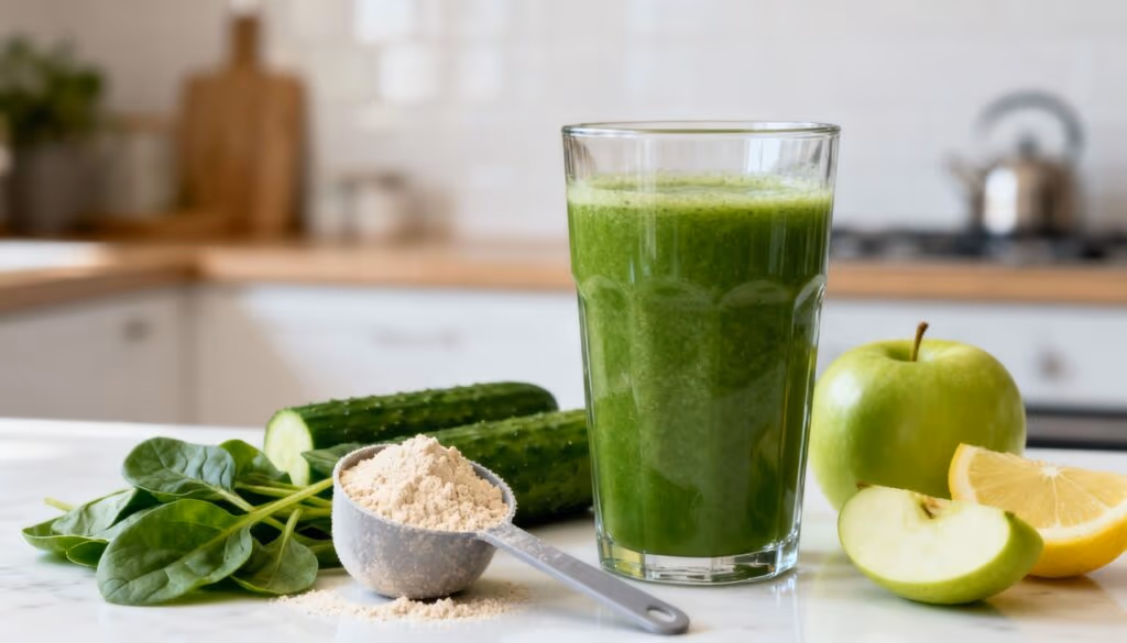 Como preparar um suco verde com proteína para ganhar massa muscular e ficar mais forte