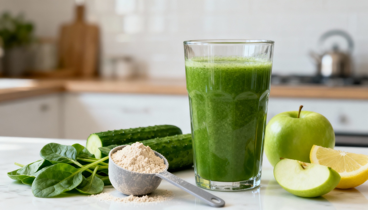 Como preparar um suco verde com proteína para ganhar massa muscular e ficar mais forte