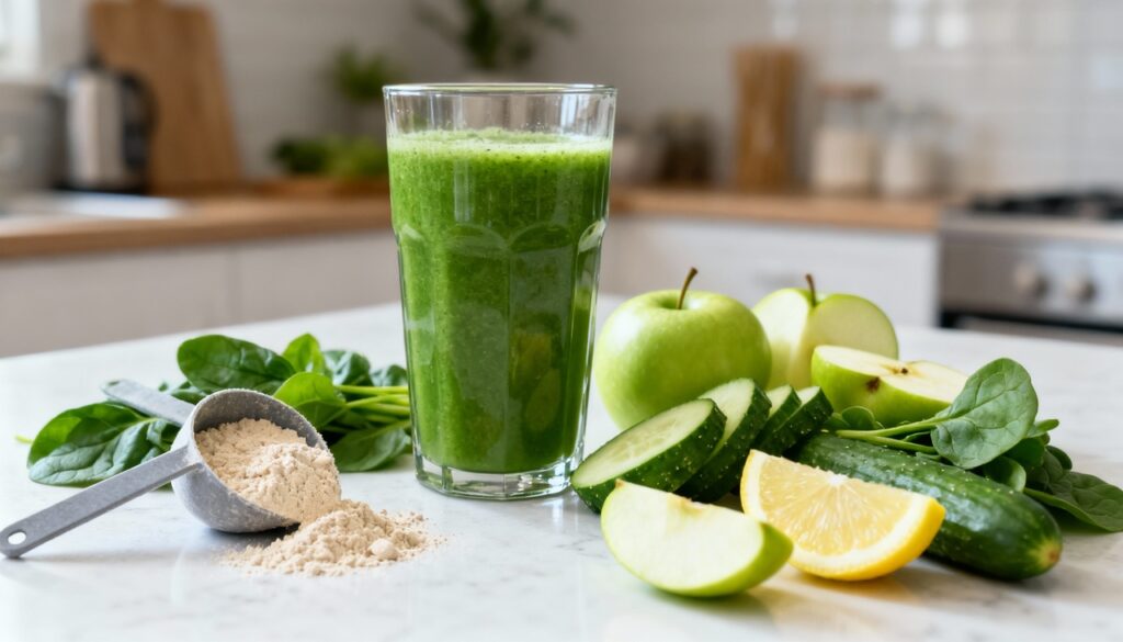 Como preparar um suco verde com proteína para ganhar massa muscular e ficar mais forte