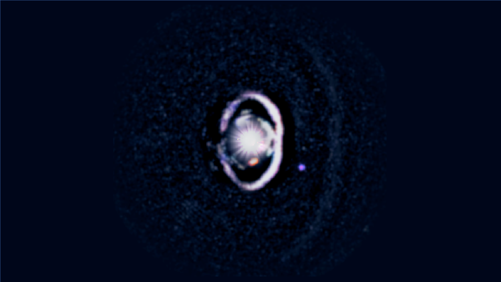 O protoplaneta avistado pelo Telescópio Magalhães no Chile e pelo Grande Telescópio Binocular do Arizona - Laird Close, University of Arizona
