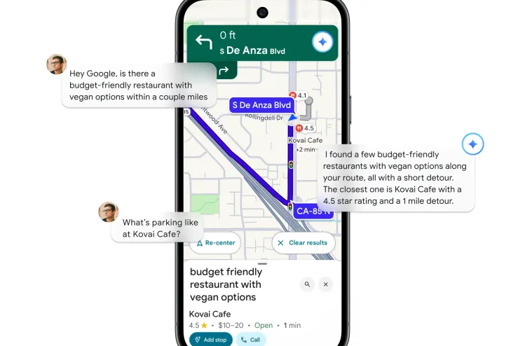 Gemini te dará dicas e conversará com você durante o trajeto - Reprodução/Google