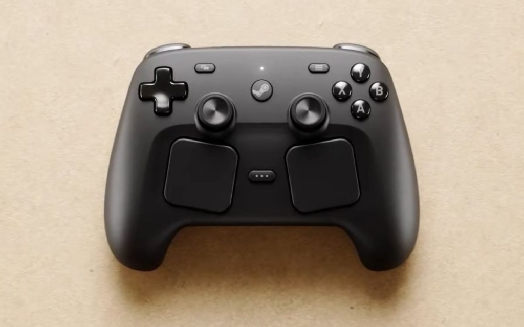 O novo Steam Controller traz, além dos controles de um joystick normal, controles táteis para maior precisão - Reprodução/Valve