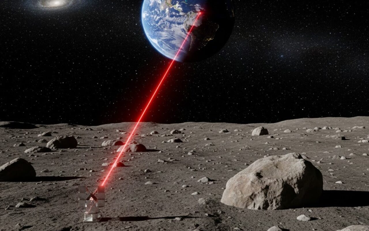 O laser usado por cientistas para medir a distância da Terra para a Lua