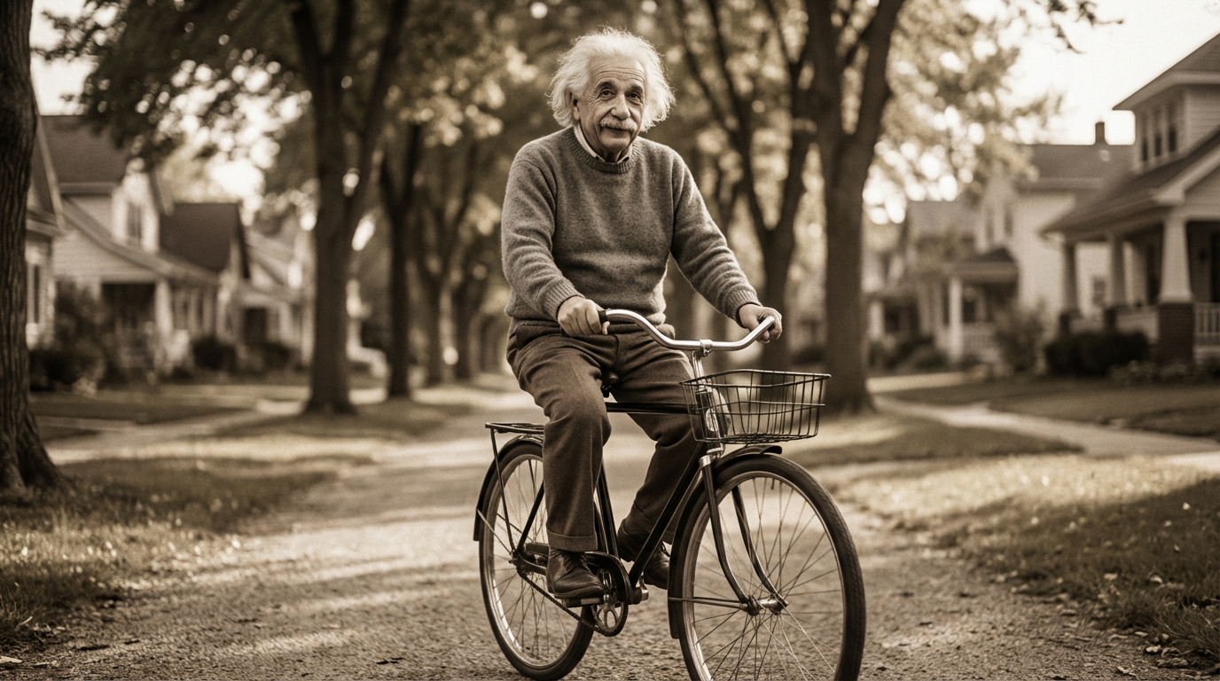 Albert Einstein: “A vida é como uma bicicleta. Para manter o equilíbrio é preciso se manter em movimento”