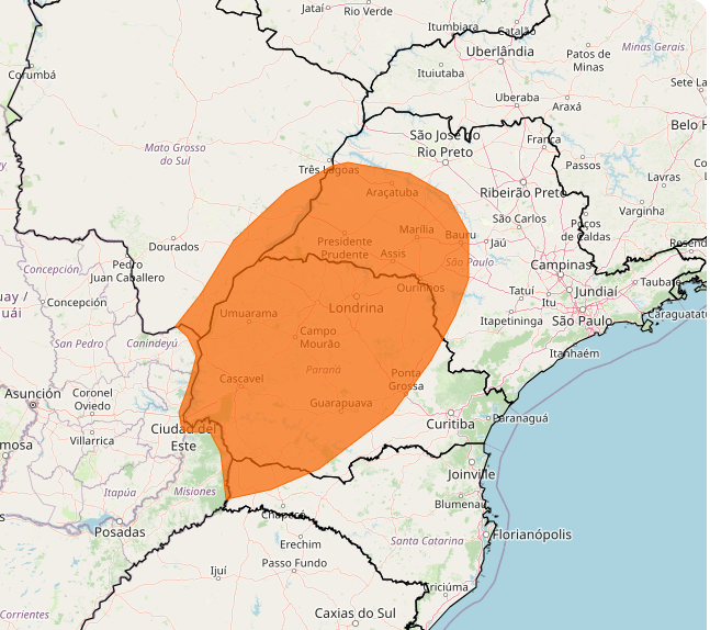 Alerta Inmet para fortes chuvas nos dias 12 e 13, veja as regiões